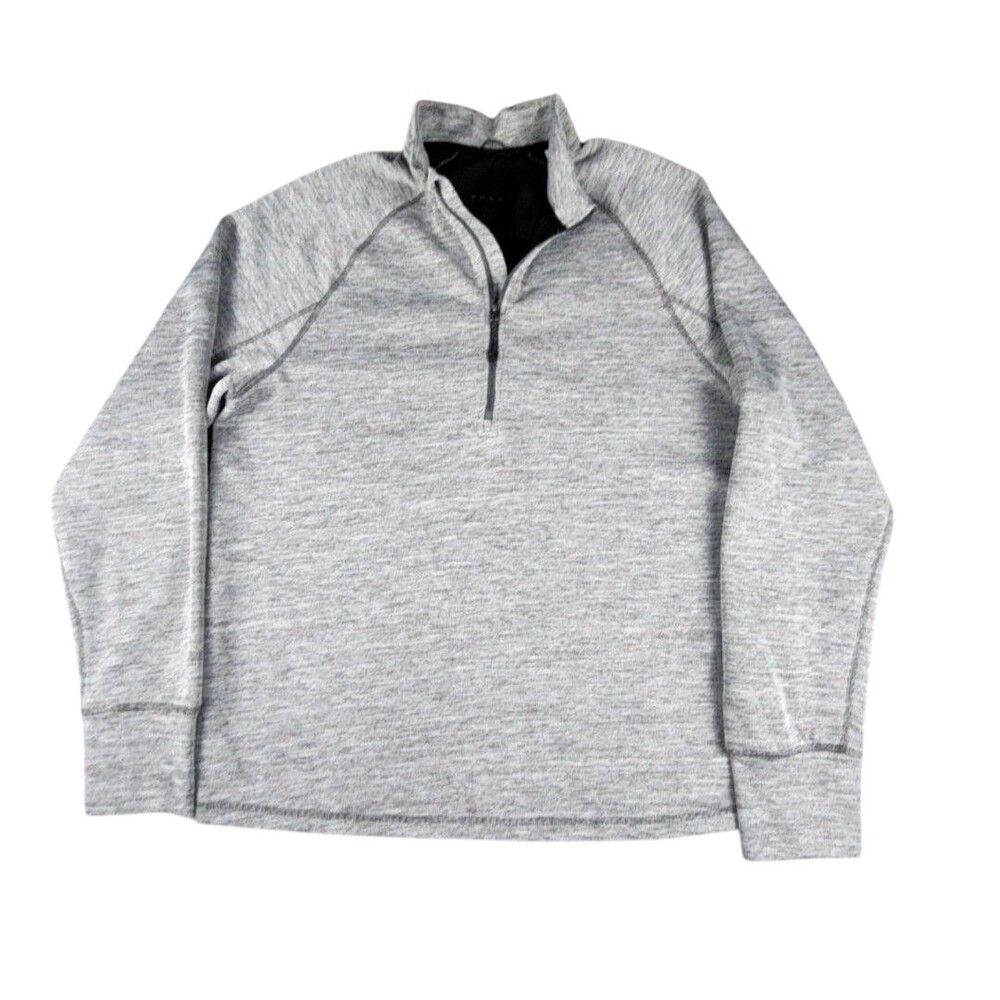 Volvo Shirt Mens XL Gray 1/4 Zip Mock Neck Long Sleeve Performance Logo Pullover